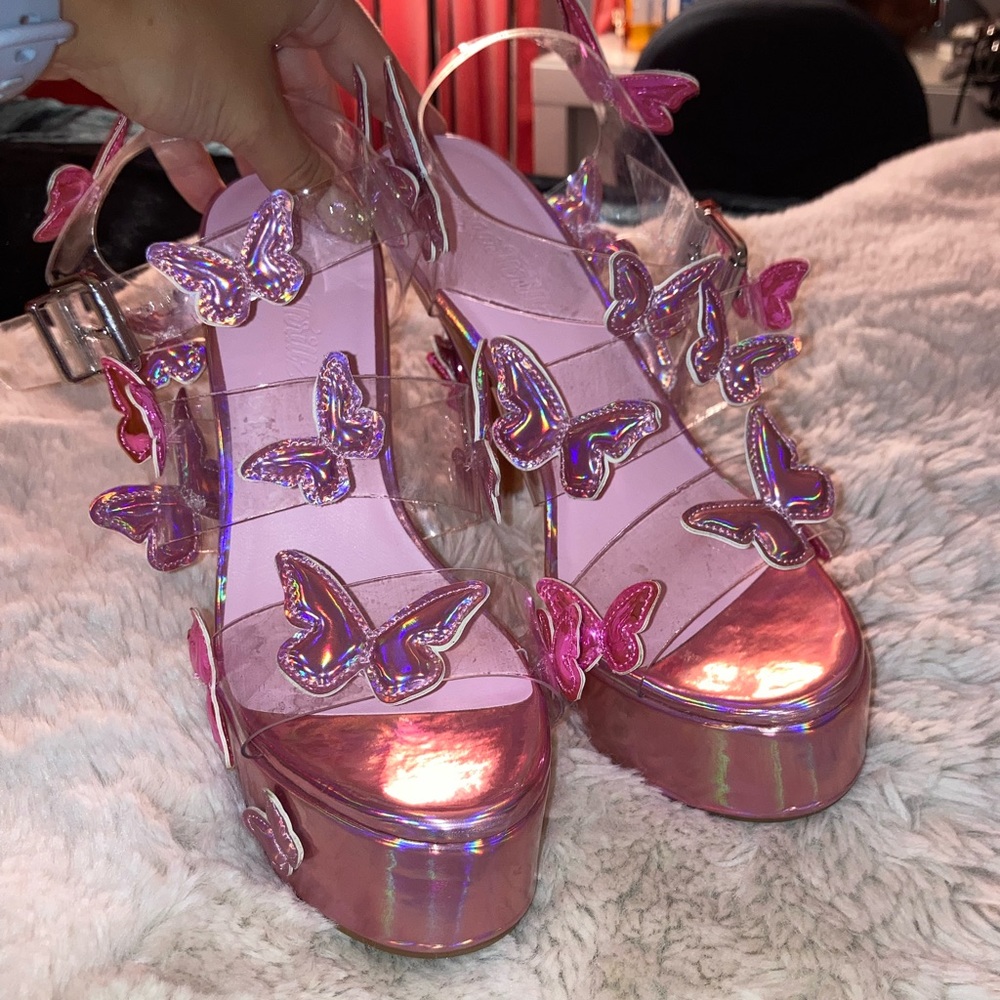 SOLD on Depop - Sugar Thrillz Sweet Butterfly Baby Platform Heels